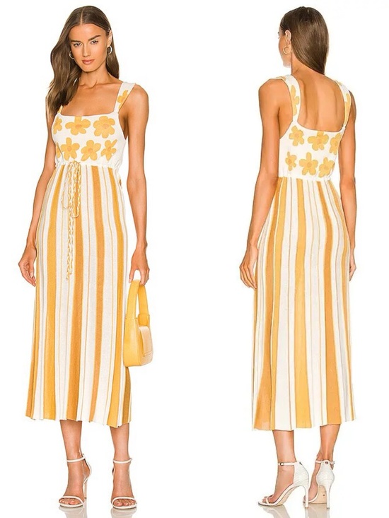 Hayley Menzies Dresses & Skirts - Hayley Menzies Sunray jacquard-knit linen-blend midi sundress size S small